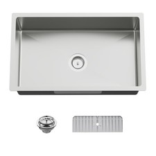 30x18In Undermount Kitchen Sink,Stainless Steel,Single Bowl