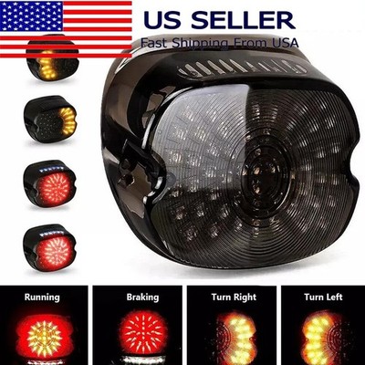 Red LED Tail Light Rear Brake Turn Signal For Harley-Davidson Dyna/Road King...