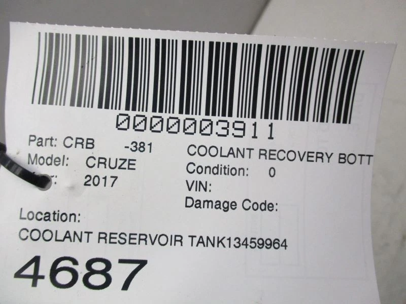 Reservatório de líquido de arrefecimento compatível com Chevrolet Cruze 23485 2016-2018 - Imagem 2 de 4