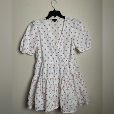 J Crew Women Size Small polka dots wrap short sleeve dress