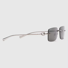 Gucci GG1703S 54mm Silver Sunglasses Metal Aviator Frame Authentic