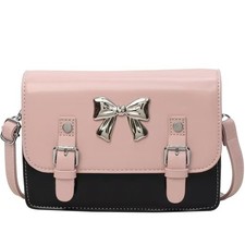 Crossbody Bag for Girls  Small Square Shoulder Bag with Bow Accent Handbag
