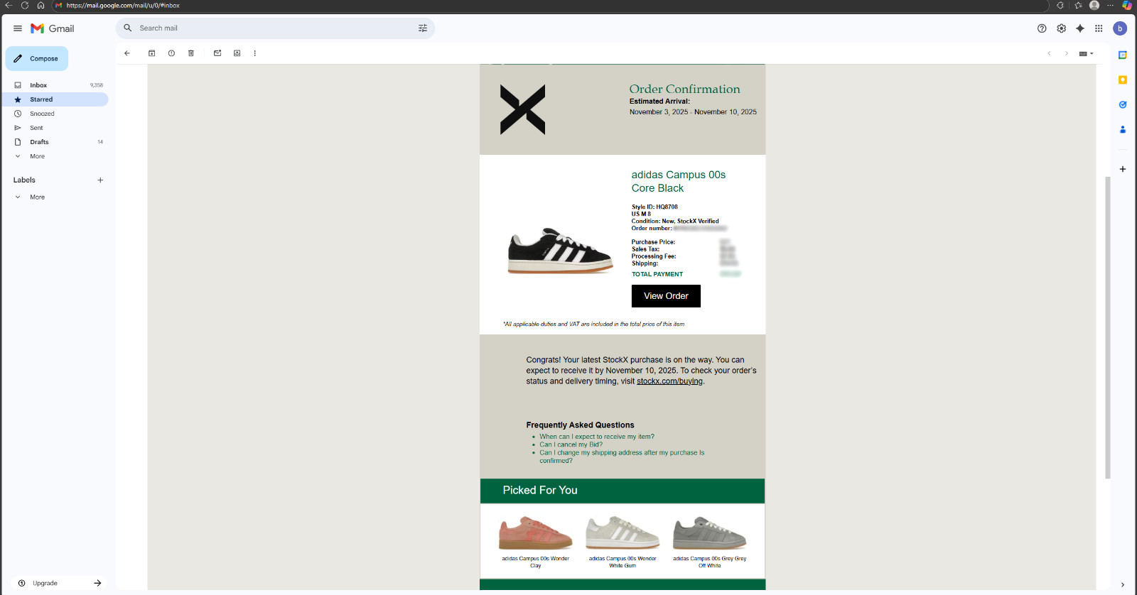 (size 4-11) adidas Campus 00s Black