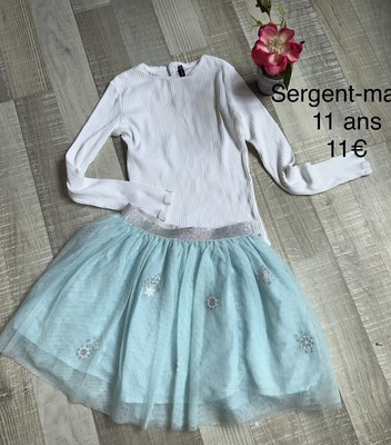 Ensemble Fille Dpam Okaïdi Taille 8 Ans - T-shirt Vert Et Jupe En Velours, En Très Bon état Occasion