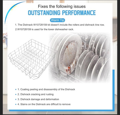 Upgraded W10728159 W10525646 Dishwasher Rack, New - Picture 6 of 6