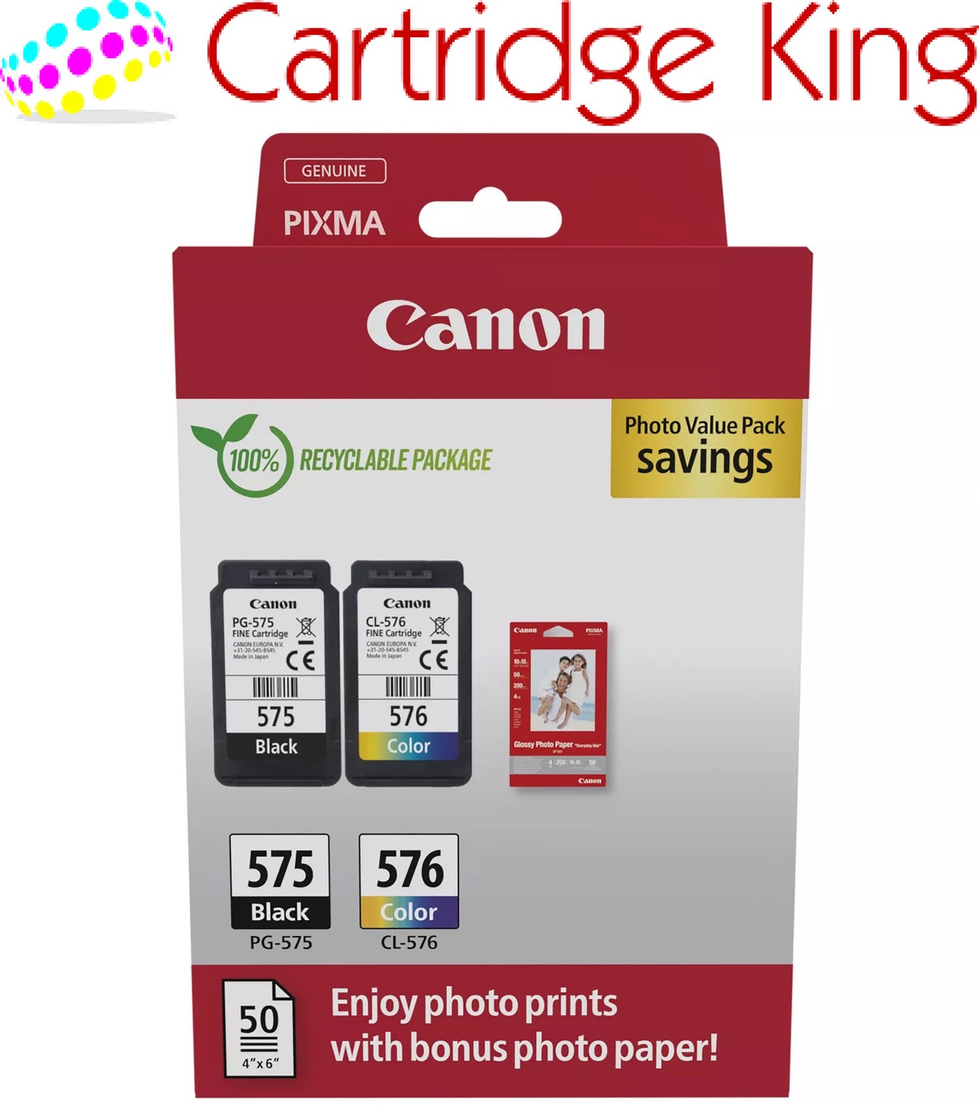 Canon PG-575 / CL-576 Combo pack of Printer Ink Cartridges for PIXMA TS3551i - Image 41