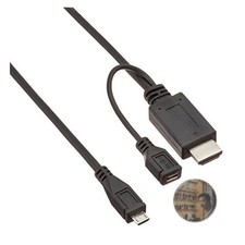 Cable ELECOM MHL HDMI a Micro USB 1m Negro MPA-MHLHD10BK 1080p Nuevo