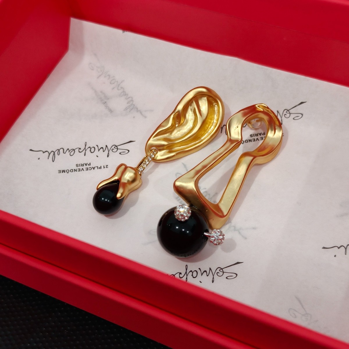 Schiaparelli Ears&Keyhole Golden Women Earrings Jewelry, $182.91