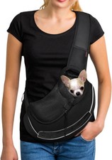 YUDODO Pet Sling Carrier for Small Dogs Cats Black Version 3 - Size S