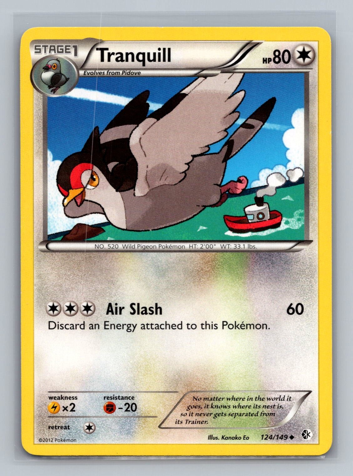 Tranquill 124/149 Uncommon Boundaries Crossed Pokemon Near Mint