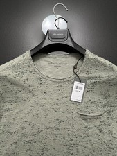 John Varvatos Mens T - Raw Cut Edges - Pickstitch Seams - Legume - 118 NWT