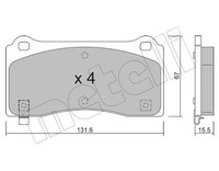 Metelli Bremsbelagsatz, Scheibenbremse 22-1277-0 FüR Tesla
