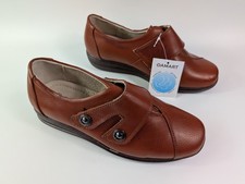 Damart Tan Faux Leather Riptape Fastening Shoes Uk 5 Eu 38 New