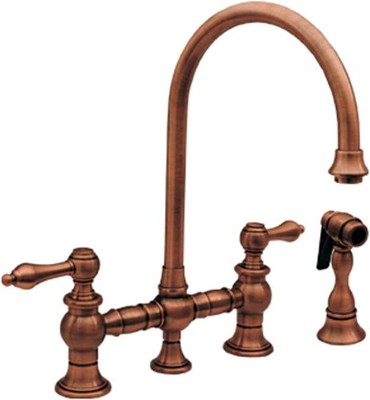 Whitehaus WHKBLV3-9101-MABRZ Vintage Iii 8 1/8-Inch Bridge Faucet