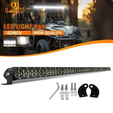 6d 42 Led Light Bar Dual Row Spot Flood Combo Truck Offroad Atv Suv Light 4wd