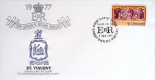 Vintage 1977 St. Vincent Silver Jubilee FDC Official Westminster First Day Cover