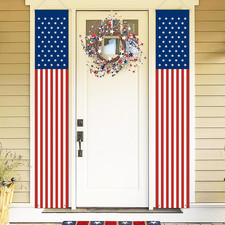 Memorial Day 4Th of July Decorations, 2Pcs 71X13 Inch Hanging American Flag Door