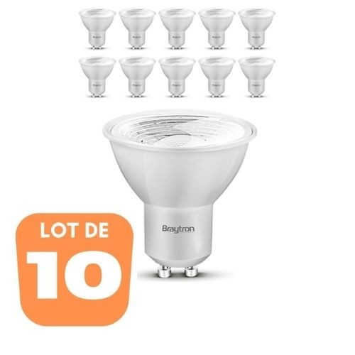 Ampoule LED GU10 5W blanc neutre 4200K lot de 10 pièces