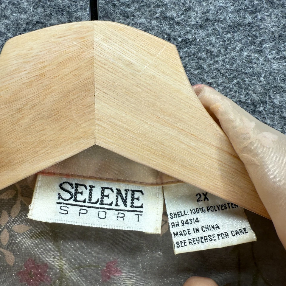 Camisa Selene Mujer 2X Plus Beige Floral Cuello Abotonado Manga Larga Transparente Foto 3 de 4