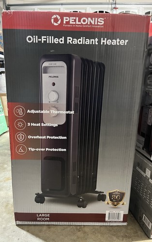 Pelonis - 1,500-Watt Digital Electric Oil-Filled Radiant Portable Space Heater - Picture 1 of 2