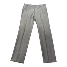 Versace Collection Mens Grey Wool Blend Dress Sharkskin Pants 48 EU-US W34xL33