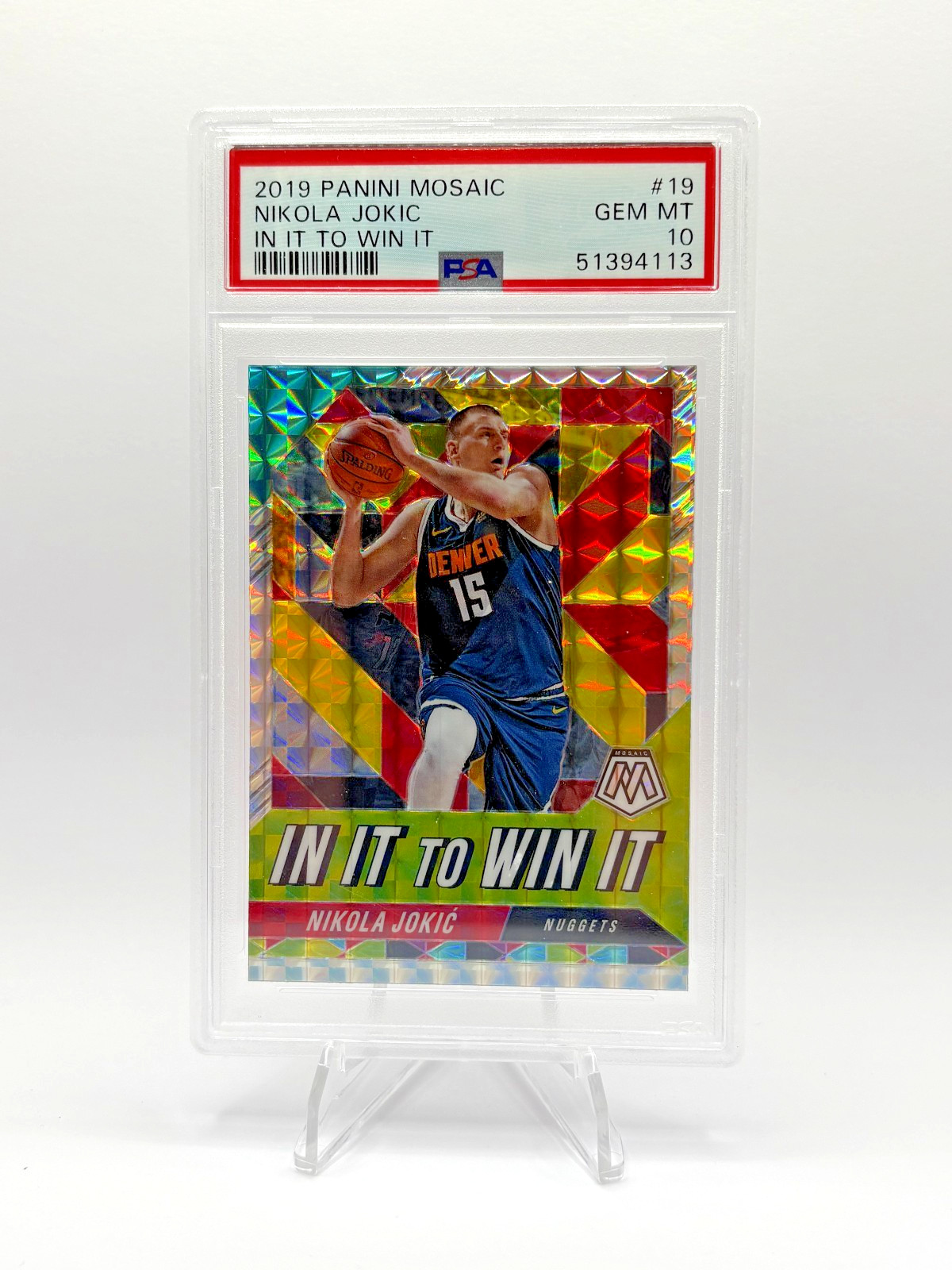 2019 Panini PANINI MOSAIC IN IT TO WIN IT Silver #19 Nikola Jokic front