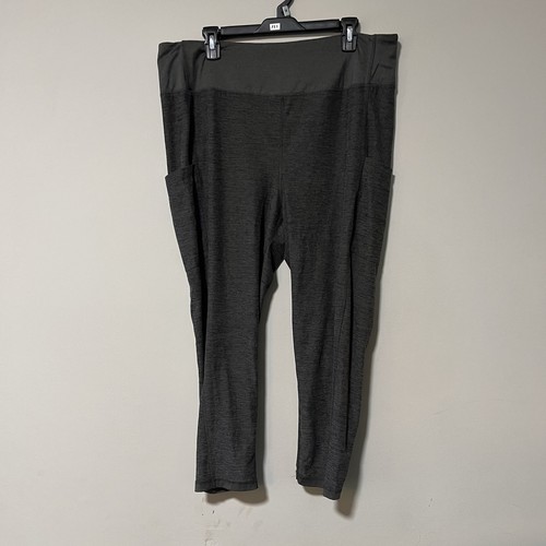 Sonoma Womens Plus Size XXL Legging Stretch Athletic Side Pockets Gray Capri - Picture 1 of 8