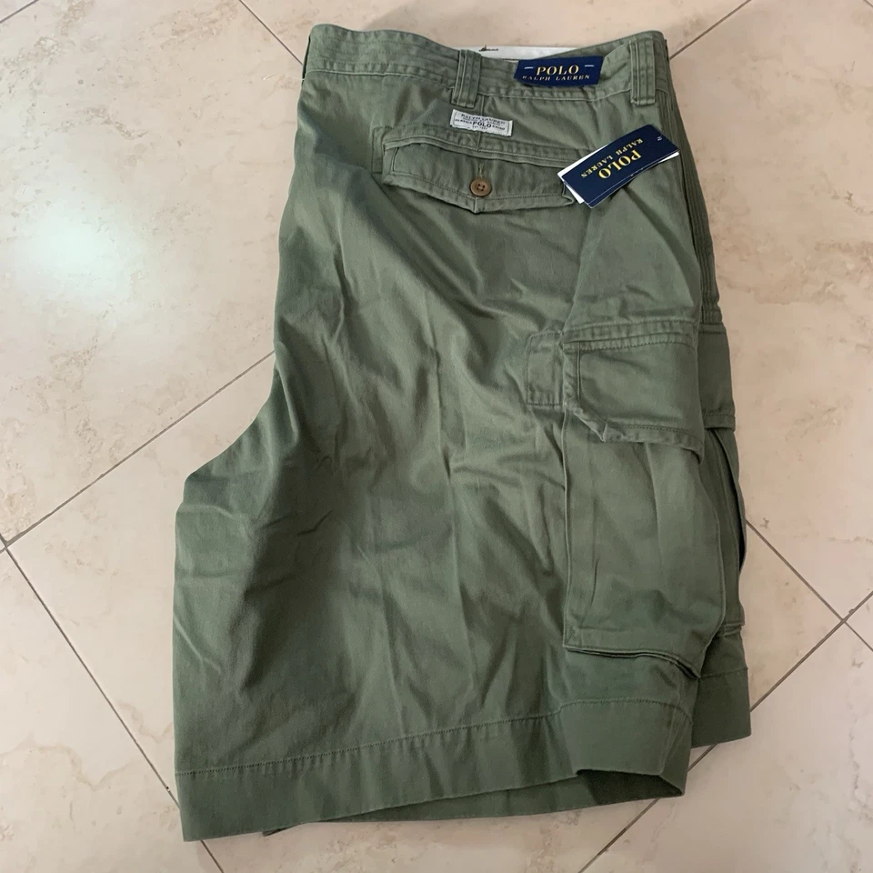 POLO RALPH LAUREN Pantalones Cortos Vintage Y2K Talla 52B Verde Algodón Carga Multi Bolsillos Foto 4 de 4