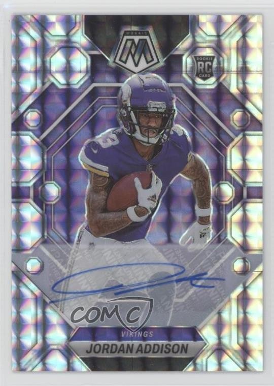 2023 Panini Mosaic Rookies Prizm Jordan Addison #337 Rookie Auto RC 1a5k