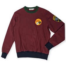 A Bathing Ape BAPE General  s Camp Crewneck Sweatshirt Burgundy M Japan Made