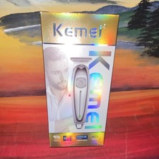 Kemei Rechargeable Silver T-Blade Trimmer for Face & Head