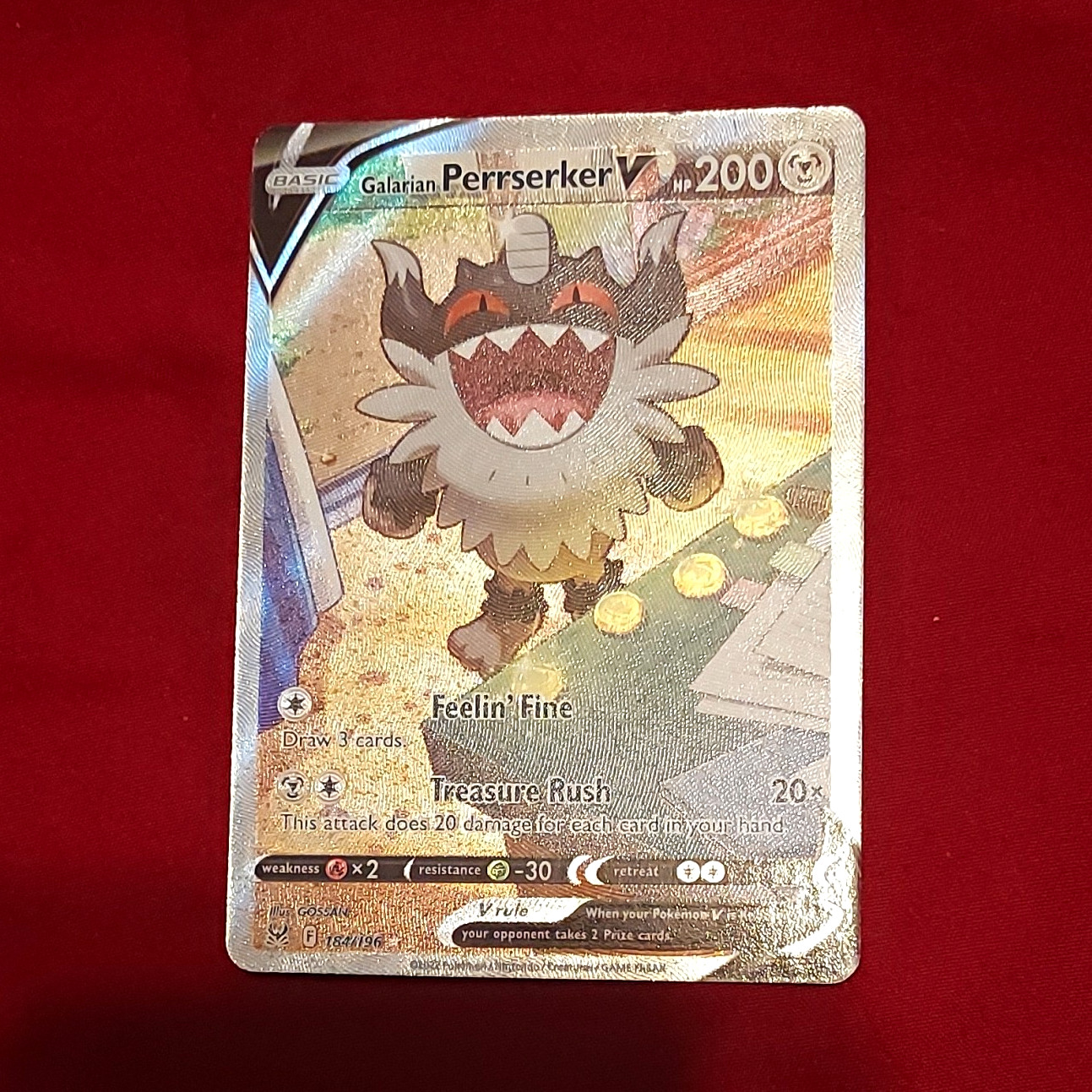 The Pokémon Company Galarian Perrserker V 184/196 Lost Origin UR Holo ENG