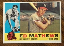 Topps 1960 HOF Eddie Mathews Milwaukee Braves #420 EX+