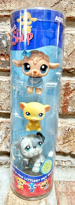 Littlest Pet Shop 2007 WINTERTIME PALS Tube 446 447 448 Bulldog Lamb Mouse