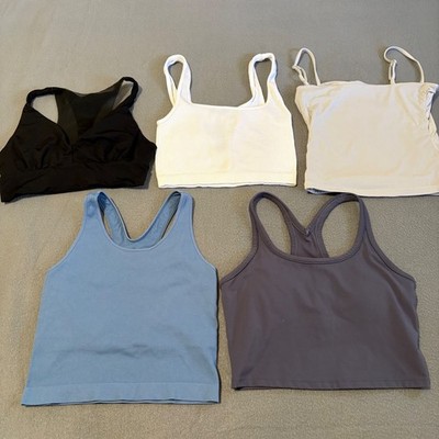 Lot Of 5 Mixed Brands Athletic Crop Tops Women XS/S Multi Color Ribbed Racerback