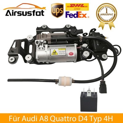 For Audi A6 C7 A7 Sportback A8 4H Air Suspension Compressor with Valve Block + Relay