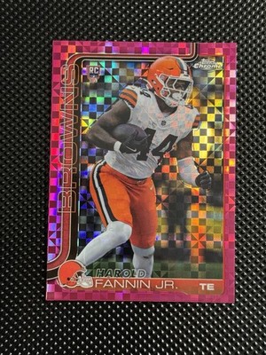 2025 Topps Chrome Harold Fannin Jr Rookie Hot Pink X-Fractor RC #339 Browns