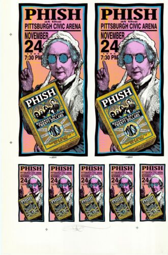 Phish 1995 Pittsburgh Civic Arminski comme neuf et signé preuve non coupée - Photo 1 sur 1