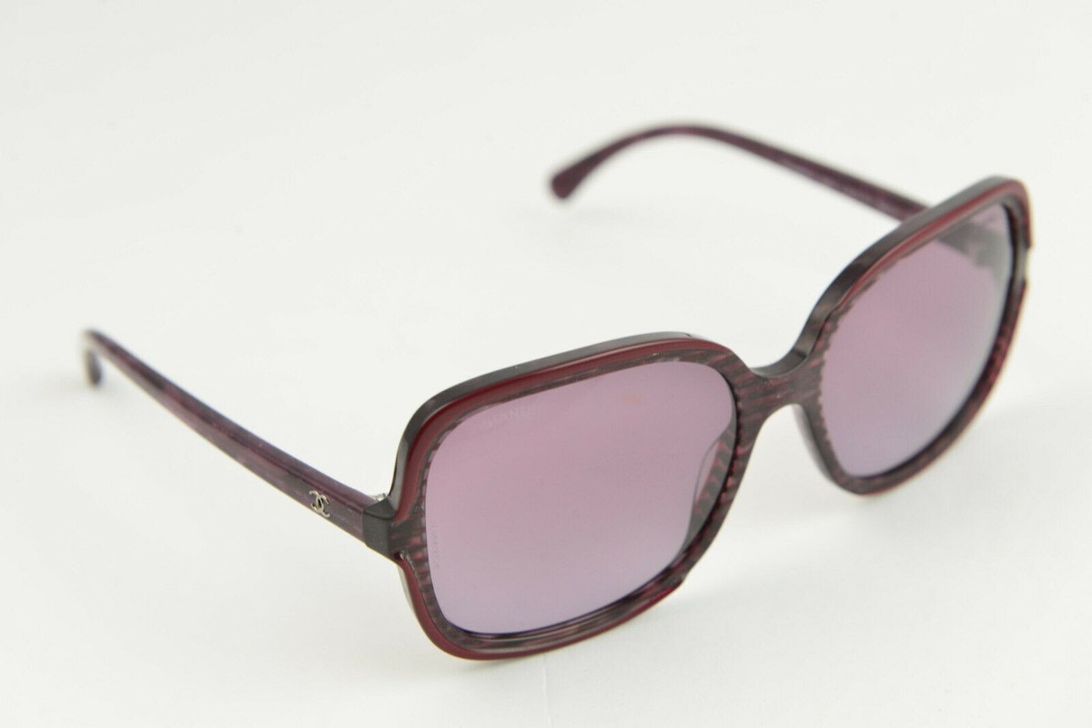 Chanel Women’s prescription Dark Burgundy Sunglasses with Case CHANEL Sunglasses: Rectangle Sunglasses, acetate — Fashion  main image 3