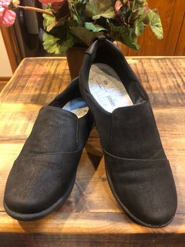 CLARKS Cloudsteppers Black Slip On Shoes Comfort Women's Size 8 | eBay