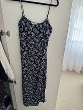 MNG Mango Floral Midi Slip Dress 90s Sz S 8 rrp$120