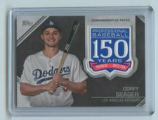 2019 TOPPS SERIES 1 150TH ANNIVERSARY COMMEMORATIVE PATCH COREY SEAGER DODGERS