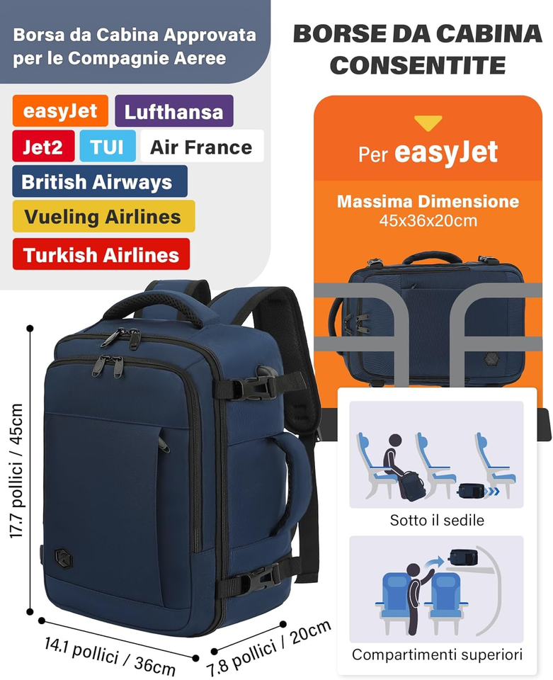 Bagaglio A Mano Ryanair Bagaglio A Mano Easyjet 45x36x20