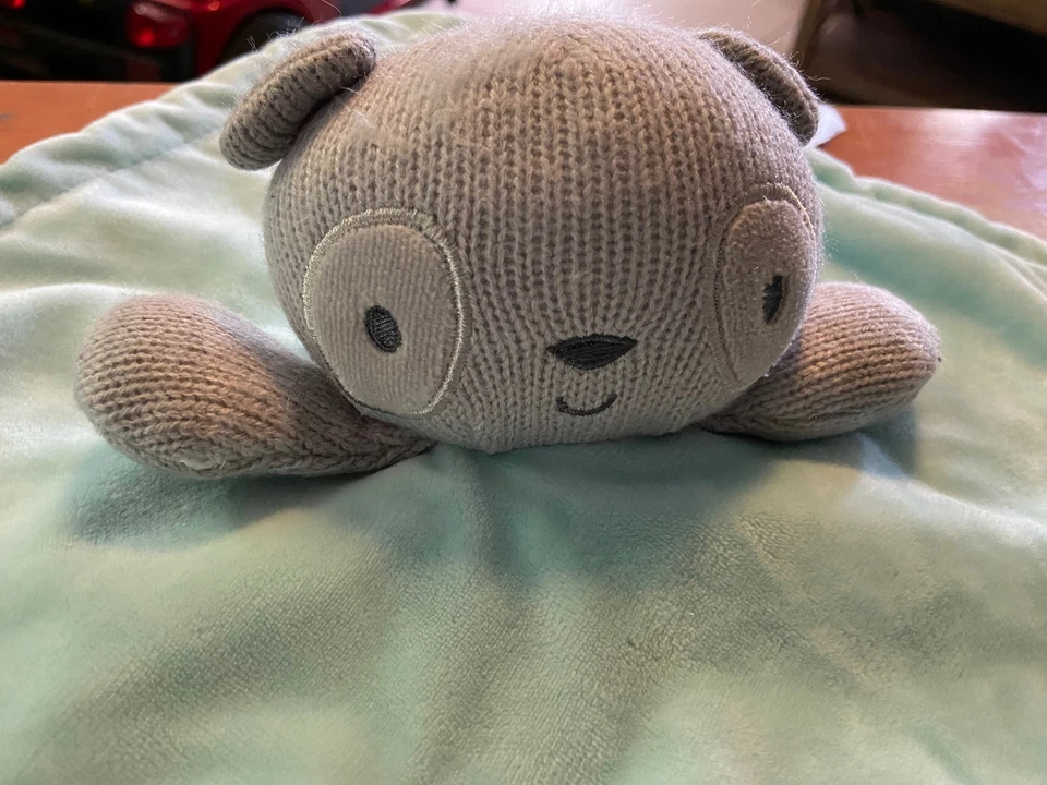 Koala Baby Gray Knit Panda Bear Lovey Plush Blue/Gray Faux Fur Security Blanket - Image 2 of 4