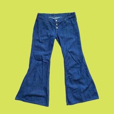 RARE vintage 70s red snap bell bottom Wide Leg flare jeans size 25x29 Low Rise