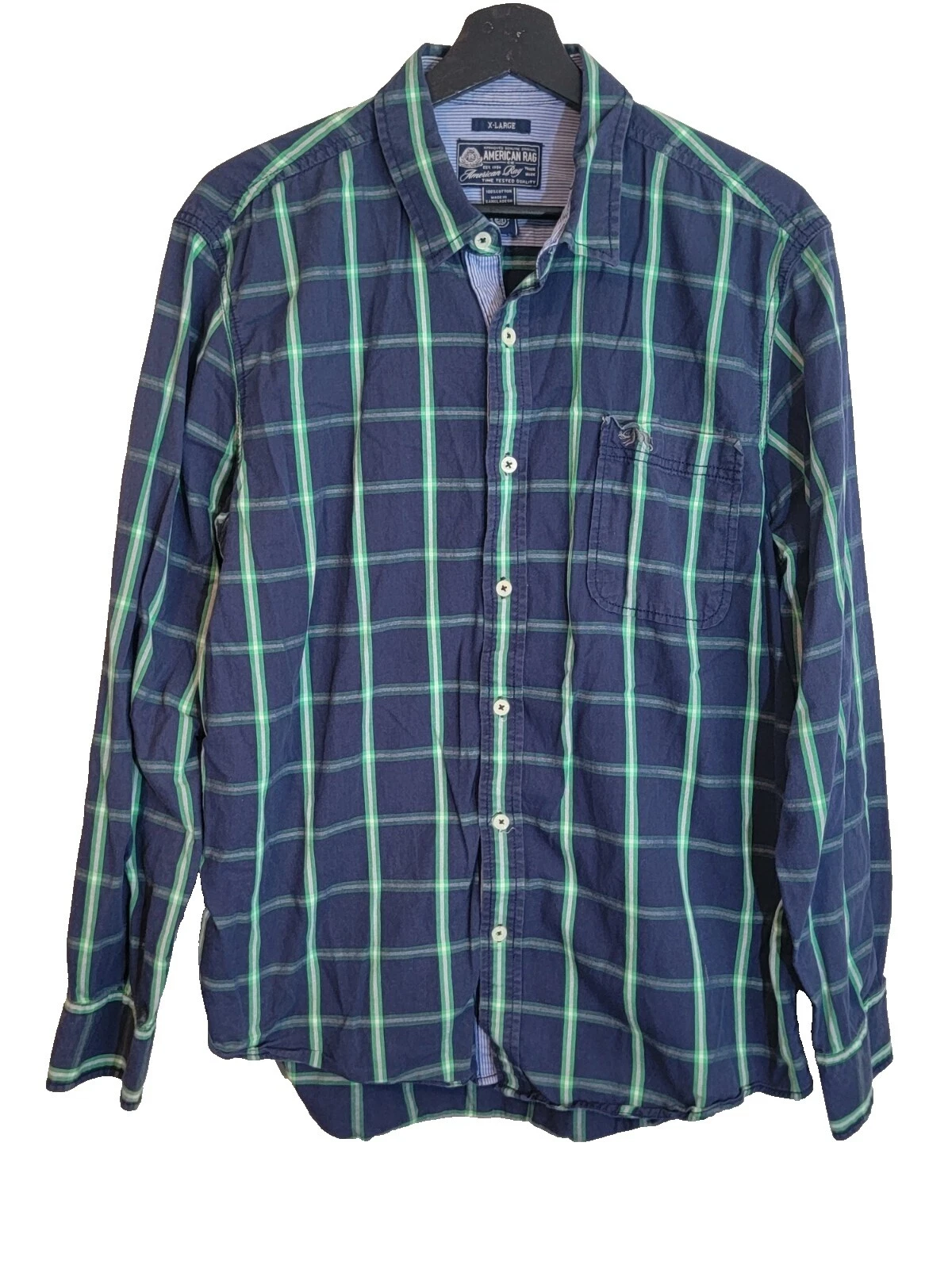 Xadrez American Rag Cie Camisas Sociais de manga longa para Homens