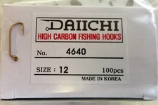 DAIICHI 4640 HOOK-Competition Hook 60 Degree Bronze Fly Tying Hooks-100 ct Box