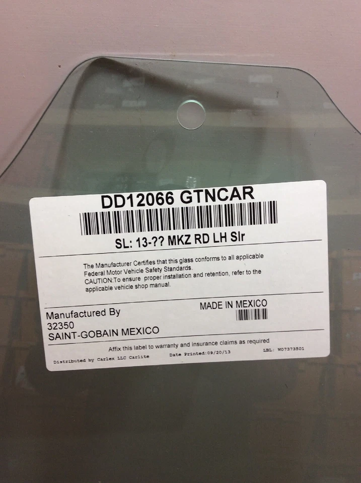 Nuevo Lincoln FORD OEM 13-16 MKZ Vidrio-Puerta Trasera-Ventana Izquierda DP5Z5425713A, DD12066 Foto 4 de 4