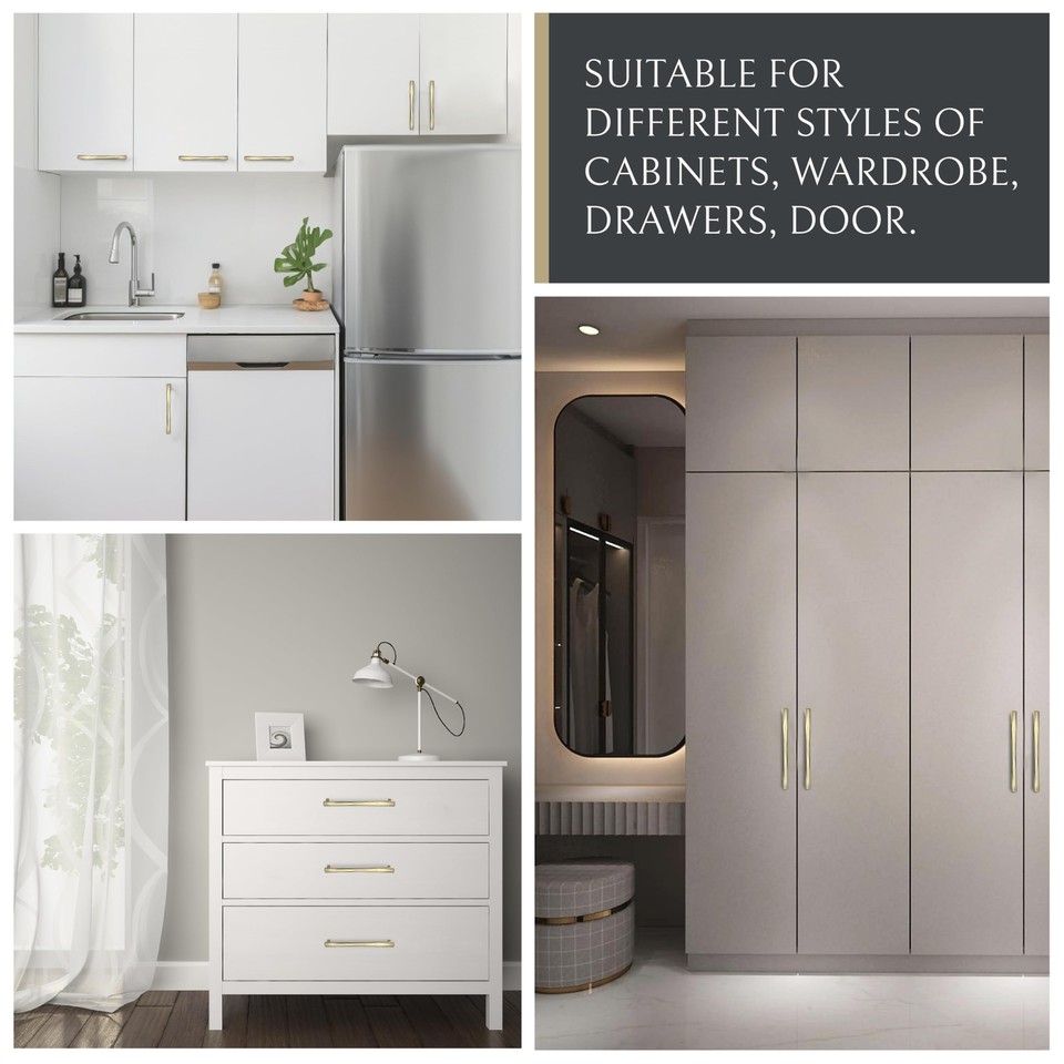 10 Pack Polished Gold Pulls 5 in Kitchen Handles