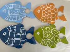 Southern Living Appetizer Plates Fish Design Dessert Salad Cocktail Set Of 4